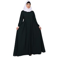 Umbrella cut abaya- Bottle Green